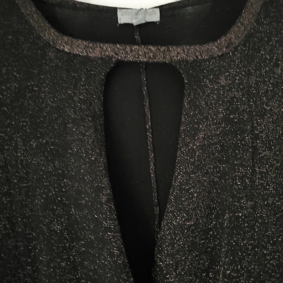 Dressy Plus Size Blouse. Black With Bronze Shimmer In It - Picture 3 of 8